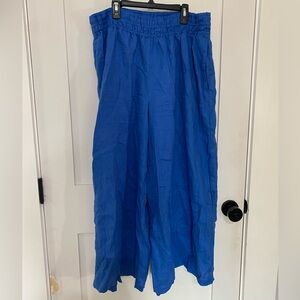 Anthropologie Linen Royal Blue Pants